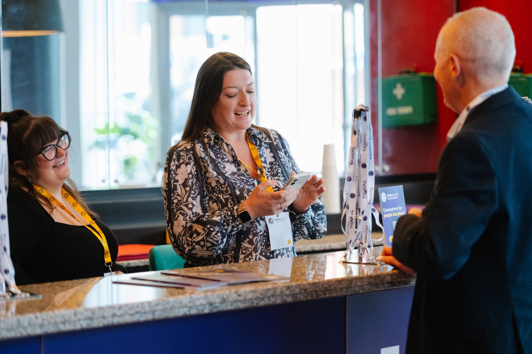Susan Brown on site running registration at Small Cells World Summit 2026, London